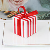 Popxstar Stripes Shape Paper Gift Box Packing Chocolate Candy Box Birthday Party Wedding Decoration DIY Box With Ribbon Festival Supplies