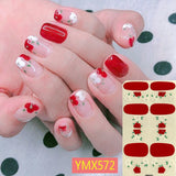 Popxstar 14Tips/Sheet Christmas/Halloween Nail Art Stickers Festival Pumpkin Wraps Waterproof Full DIY Manicure Accessories YMX Series