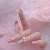 Popxstar Spring Centerpiece Ideas Short Square Acrylic Nails Spring Dip Nails 24pcs Rhinestone Design Fake Nails Shiny Bridal Women Lady Party Nail DIy Decorations Press On Nail Tips False Nail Patch
