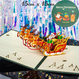 Popxstar 3D Pop UP Santa Cards Marry Christmas Greeting Cards Party Invitations Gifts New Year Greeting Card Anniversary Gifts Postcard