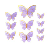 Popxstar Valentine's Day 10Pcs Happy Birthday Cake Topper Cake Decorating Handmade Painted Butterfly Cake Topper for Wedding Birthday Baby Shower Party