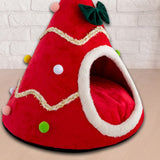 Popxstar Christmas Dog Cat Kennel Bed Warm Pet Basket Cozy Kitten Winter Sleeping Comfort Cushion Cat Nest House for Small Dog Pets