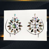Popxstar 3D Gem Chest Paste Glitter Diamond Tattoo Sticker Woman Nipple Shining Jewelry DIY Ornament For Wedding Bride Breast Decoration