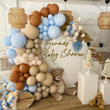 Popxstar Romantic Wedding Macaron Blue Chrome Gold Balloons Garland Decoration Doubled Cream Peach Ballon Arch Kit Birthday Party Decor