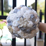 Popxstar Hot artificial wedding bouquets hand made flower crystal bridal wedding bouquets for wedding decoration