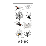 Popxstar New 3D Tattoo Stickers Waterproof Sweat Horror Dark Stereo Spider Tattoo Stickers Spider Web Halloween Tattoo Stickers