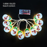 Popxstar Christmas Tree Lights Decorations Santa Claus Snowflake Snowman  LED Fairy Lights Hanging Garland Xmas Home Decor New Year