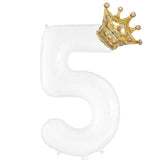 Popxstar 40inch Rose Gold Silver Crown Number Foil Balloons 1st 3st Birthday Party Wedding Balloon Supplies Baby Shower Air Globos Decor