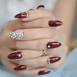 Popxstar Holo Glitter Pink Nude French Ballerina Coffin False Nails Gradient Natural Press on Fake Nails Tips Daily Office Finger Wear