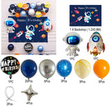 Popxstar Outer Space Balloon Garland Kit Arch Moon Rocket Astronaut Foil Helium Balloons For Galaxy Theme Boy Kids Birthday Party Decor