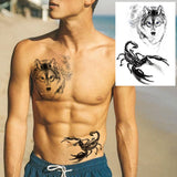 Popxstar Africa Serengeti  Black Indian Warrior Waterproof Flash Tattoo Sticker Tribal Mighty Tiger Tatoo Men Women