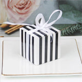 Popxstar Stripes Shape Paper Gift Box Packing Chocolate Candy Box Birthday Party Wedding Decoration DIY Box With Ribbon Festival Supplies