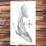 Popxstar Waterproof Black Infinity Tattoo Feather Bird Women Body Hand Art Drawing Temporary Tattoo Stickers Men Finger Tatto Small Paste