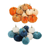 Popxstar 12pcs Artificial Pumpkin Velvet Plush Material Soft Fake Pumpkin Autumn Harvest Thanksgiving Halloween Decoration