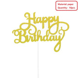 Popxstar Valentine's Day Gittler Happy Birthday Cake Topper Bling Sparkle Decoration Sign Happy Birthday Cake Topper Girl`s Birthday Dessert Decor