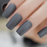 Popxstar Holo Glitter Pink Nude French Ballerina Coffin False Nails Gradient Natural Press on Fake Nails Tips Daily Office Finger Wear