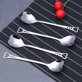 Popxstar  10Pcs Stainless Steel Heart Shape Coffee Spoons Kitchen Accessories Sugar Stirring Spoons Dessert  Dinnerware Wedding Gift Favor