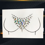 Popxstar 3D Gem Chest Paste Glitter Diamond Tattoo Sticker Woman Nipple Shining Jewelry DIY Ornament For Wedding Bride Breast Decoration
