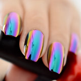 Popxstar Holo Glitter Pink Nude French Ballerina Coffin False Nails Gradient Natural Press on Fake Nails Tips Daily Office Finger Wear