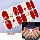 Popxstar 14Tips/Sheet Christmas/Halloween Nail Art Stickers Festival Pumpkin Wraps Waterproof Full DIY Manicure Accessories YMX Series