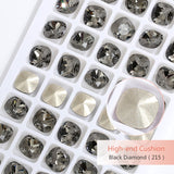Popxstar K9 Glass Crystals Crafts Pointback Loose Stones Square Crystals For Clothes Bags DIY Jewelry Decoration Garments Strass