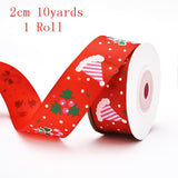 Popxstar Christmas Polyester Ribbon Christmas Bronzing Printed New Year Gifts Wrapping Ribbon for Christmas Decoration DIY Sewing Fabric