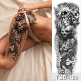 Popxstar large temporary tattoos women thigh leg tattoo sleeve pattern waterproof tatoo sticker body art sexy tatoo fake water sheet