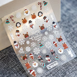 Popxstar New Technology Embossed 5D Nail Art Sticker Ultra-thin Three-dimensional Relief Christmas Series Nail Art Decoration Sticker