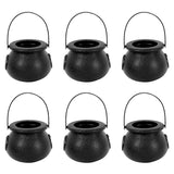 Popxstar 6pcs Mini Halloween Candy Bucket Pot Witch Skeleton Cauldron Holder Jar Trick Or Treat Halloween Party Decoration Props Kids Toy