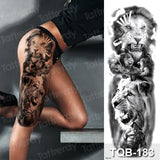 Popxstar large temporary tattoos women thigh leg tattoo sleeve pattern waterproof tatoo sticker body art sexy tatoo fake water sheet
