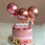 Popxstar Valentine's Day Gittler Happy Birthday Cake Topper Bling Sparkle Decoration Sign Happy Birthday Cake Topper Girl`s Birthday Dessert Decor