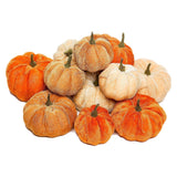 Popxstar 12pcs Artificial Pumpkin Velvet Plush Material Soft Fake Pumpkin Autumn Harvest Thanksgiving Halloween Decoration