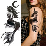 Popxstar 1pc Animal Lion Women Waterproof Temporary Tattoos Fake Stickers Arm Sun Art Black Cross Jesus 3D Praying Fashion Decoration