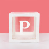 Popxstar A-Z letter Name Transparent Balloon Box BABY ONE Blocks Boy Girl Party Gift Box Wedding Decoration Baby Shower Birthday Party