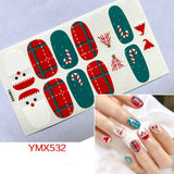 Popxstar 14Tips/Sheet Christmas/Halloween Nail Art Stickers Festival Pumpkin Wraps Waterproof Full DIY Manicure Accessories YMX Series