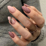 Popxstar spring centerpiece ideas short square acrylic nails spring dip nails 24Pcs Shiny Glitter Detachable False Nails Long Ballerina Pink Wearable Fake Nails Full Cover False Nail Tips with glue design