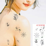 Popxstar Small Men's Tattoos Waterproof Temporary Tattoo Sticker Body Art Love Wave Heartbeat Line Small Size Fake Tatto Flash Tatoo for Girl Women