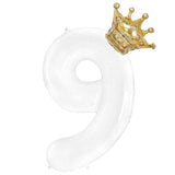 Popxstar 40inch Rose Gold Silver Crown Number Foil Balloons 1st 3st Birthday Party Wedding Balloon Supplies Baby Shower Air Globos Decor