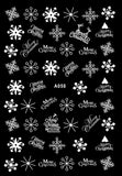 Popxstar Merry Christmas Nail Art Decals Decoration Self Adhesive Nail Art Stickers Manicure Design White Snow Sticker for Nail Design