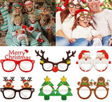 Popxstar 9pcs Christmas Glasses Santa Claus Snowman Snowflake Tree Elk Paper Glasses Party Photo Props Christmas Decoration For Home