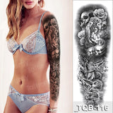 Popxstar large temporary tattoos women thigh leg tattoo sleeve pattern waterproof tatoo sticker body art sexy tatoo fake water sheet