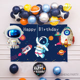 Popxstar Outer Space Balloon Garland Kit Arch Moon Rocket Astronaut Foil Helium Balloons For Galaxy Theme Boy Kids Birthday Party Decor