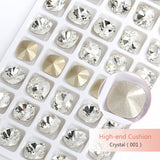Popxstar K9 Glass Crystals Crafts Pointback Loose Stones Square Crystals For Clothes Bags DIY Jewelry Decoration Garments Strass