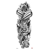 Popxstar New Year's Day Valentine's Day Waterproof Temporary Tattoo Sticker for Men Women Totem Geometric Full Arm Large Size Sleeve Tatoo Fake Tatto Flash Tattoos
