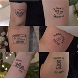 Popxstar Teenagers over Knee Tattoo Men Small Men's Tattoos 45 Sheets Simple Small Fresh Cute Men and Girls Wind Lasting English Tattoo Sticker