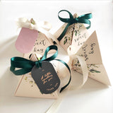 Popxstar New Triangular Pyramid Gift  Box Wedding Favor Chocolate Box Bomboniera Giveaways Boxes for Gifts Baby Shower Party Supplies