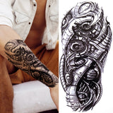 Popxstar Black Forest Tattoo Sticker For Men Women Children Tiger Wolf Death Skull Temporary Tattoo Fake Henna Skeleton King Animal Tatoo