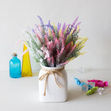 Popxstar 1 Bundle Artificial Flowers Romantic Provence Lavender Plastic Wedding Decorative Vase for Home Decor Grain Christmas Fake Plant
