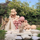 Popxstar DIY Doubled Cream Peach Apricot Balloons Garland Retro Pink Ballon Kit Rose Gold Globos Wedding Birthday Baby Shower Party Decor