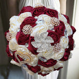 Popxstar Hot artificial wedding bouquets hand made flower crystal bridal wedding bouquets for wedding decoration